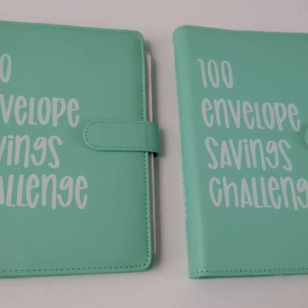 2 pack 100 Envelope Challenge Binder Save $5050 Goals 100 Day Savings Mint